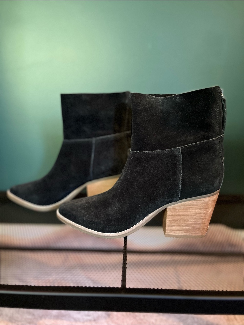 Black Suede Matisse Ankle Boots with Block Heel